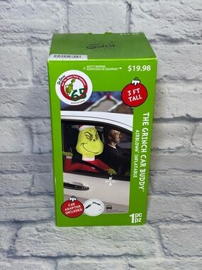 Dr Seuss The Grinch Car Buddy Airblown Inflatable 3 Foot Tall with Car Adaptor